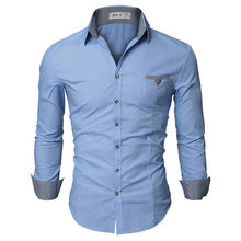 Doublju Mens Casual Shirt with Contrast Neck Band -  - 2